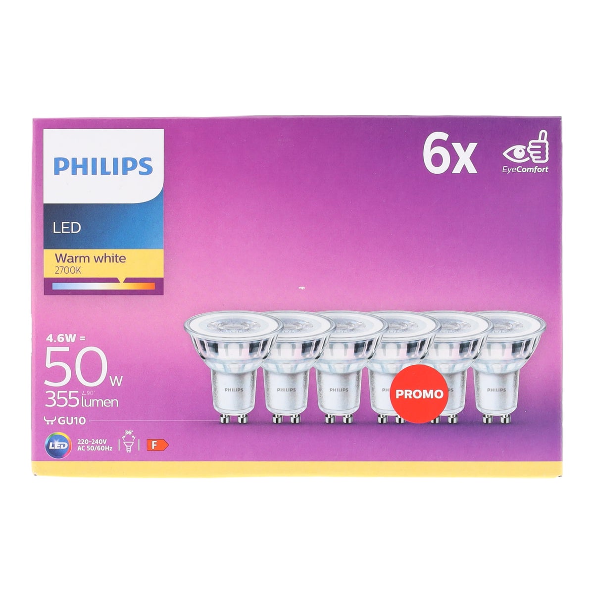Lamp LED 50W GU10 6 stuks Philips Lamp LED 50W GU10 6 stuks Philips