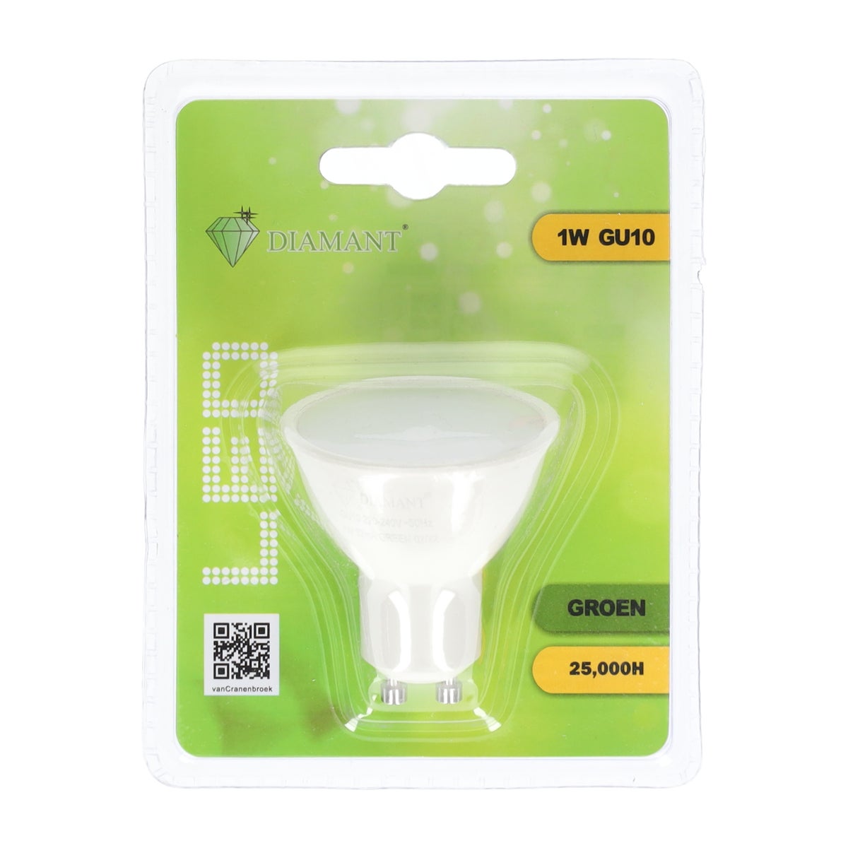 Lamp LED GU10 V3 groen Diamant Lamp LED GU10 V3 groen Diamant
