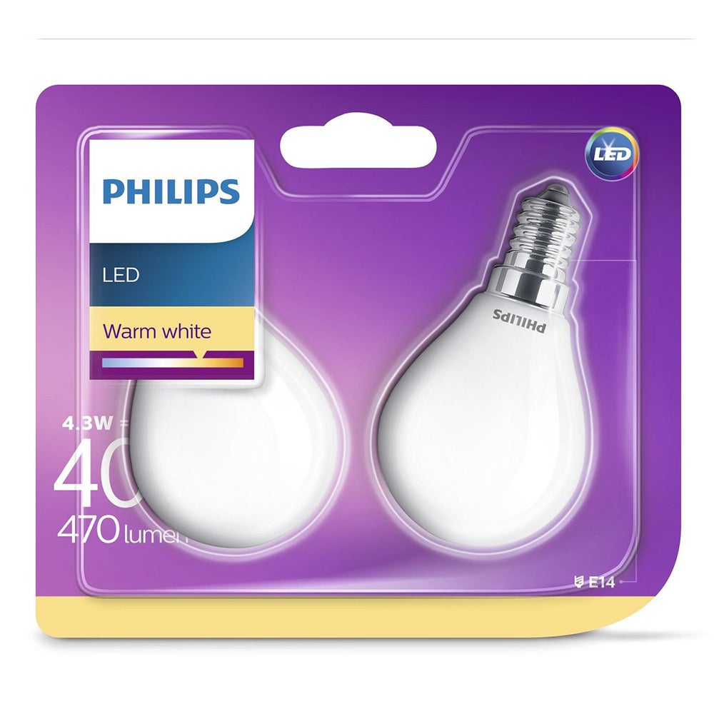 Lamp LED bol mat 40W E14 2 stuks Lamp LED bol mat 40W E14 2 stuks