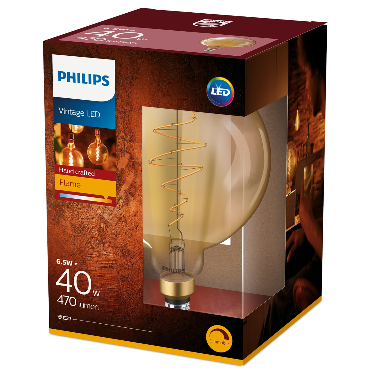 Lamp LED globe met spiraal dimbaar Vintage 40W E27 Lamp LED globe met spiraal dimbaar Vintage 40W E27