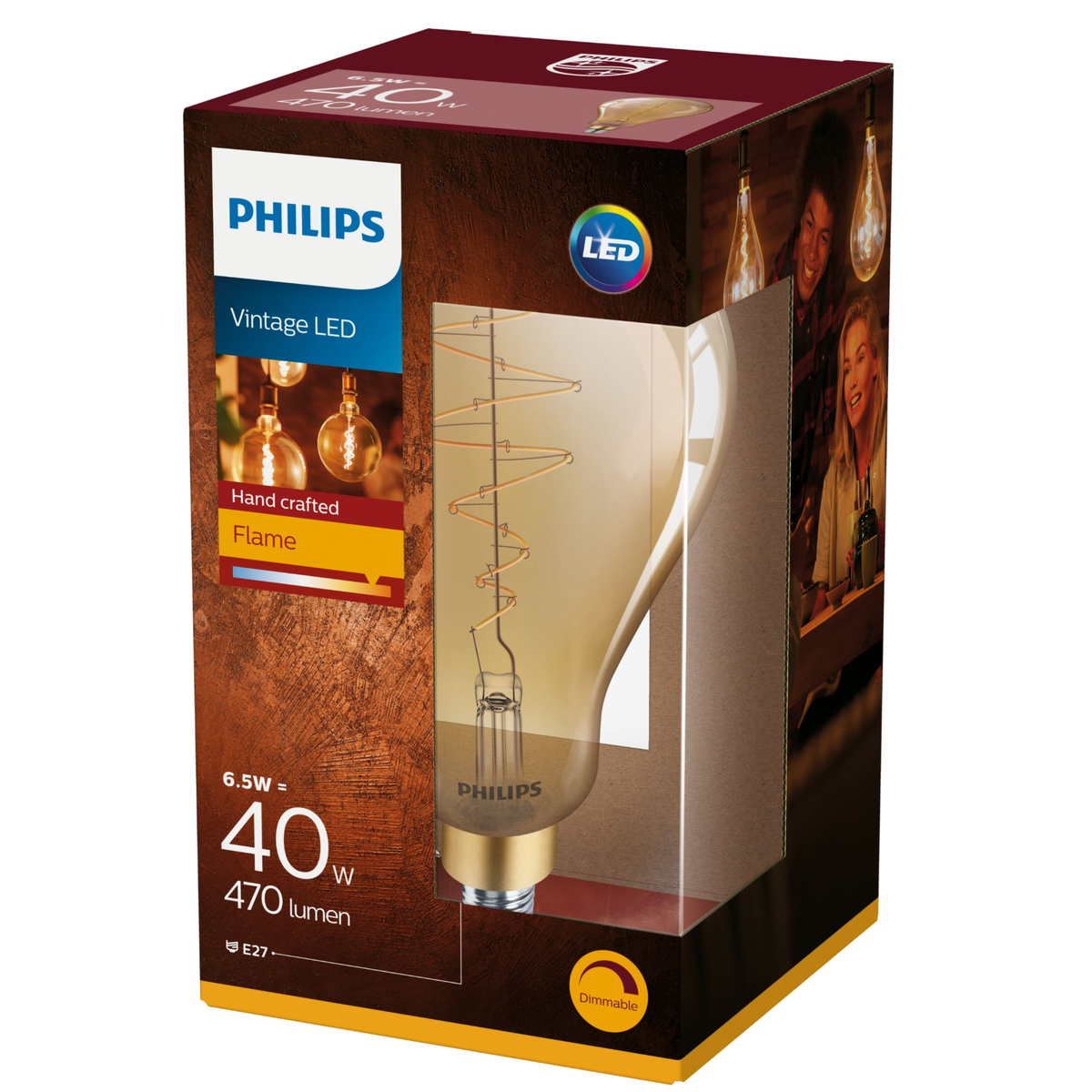Lamp LED peer met spiraal dimbaar Vintage 40W E27 Lamp LED peer met spiraal dimbaar Vintage 40W E27