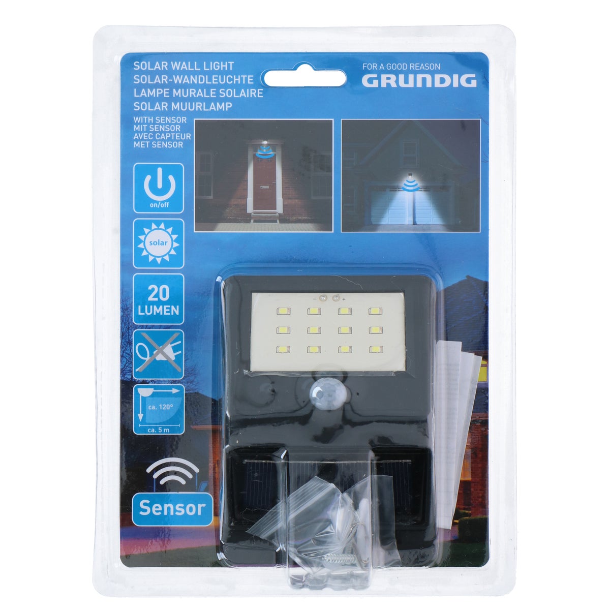 Lamp wand solar zwart Grundig Lamp wand solar zwart Grundig