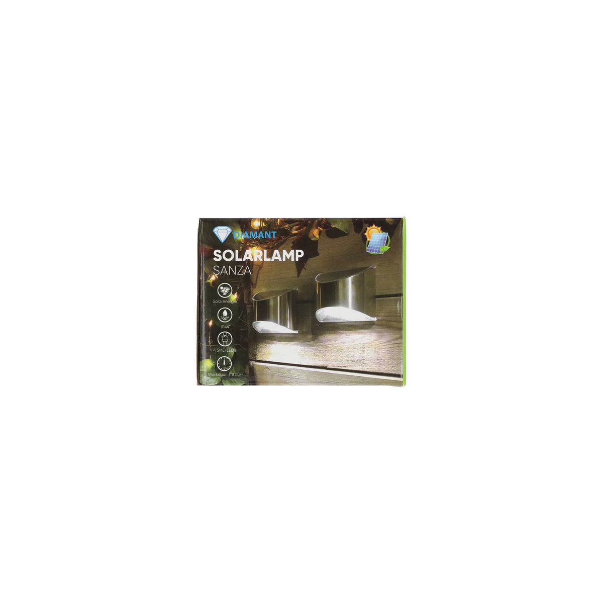 Lamp Sanza LED solar RVS 2 stuks Lamp Sanza LED solar RVS 2 stuks
