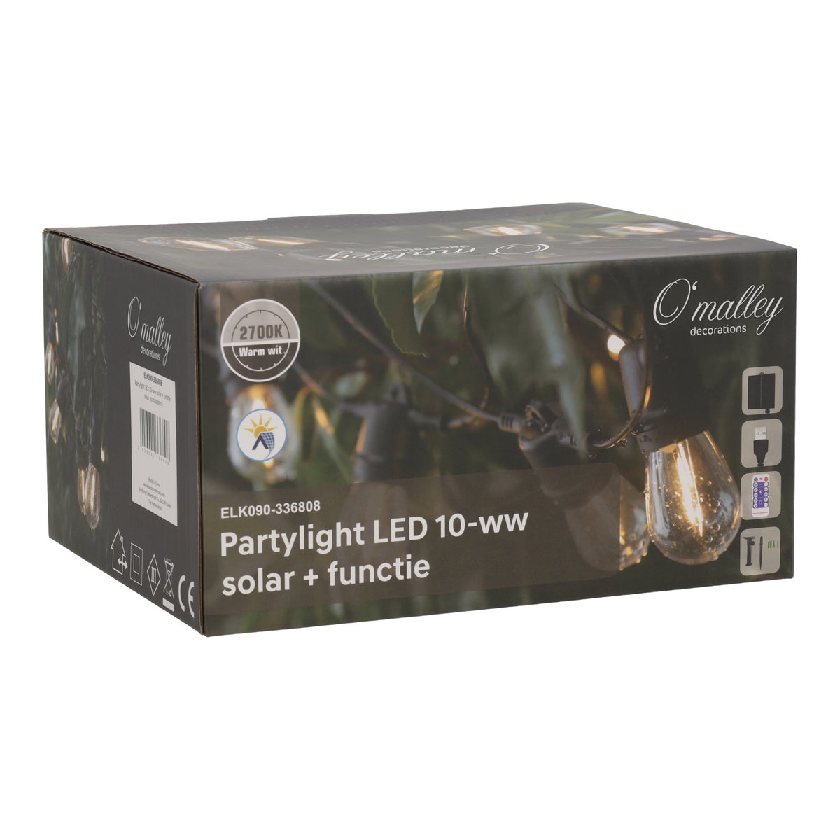 Partylight power LED 10-warmwit solar met functie Partylight power LED 10-warmwit solar met functie