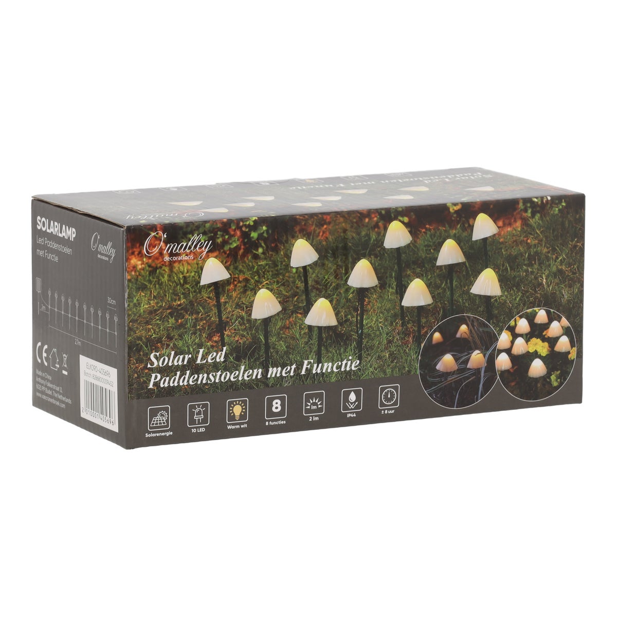 Paddenstoel solar 10LED warmwit en functie Paddenstoel solar 10LED warmwit en functie
