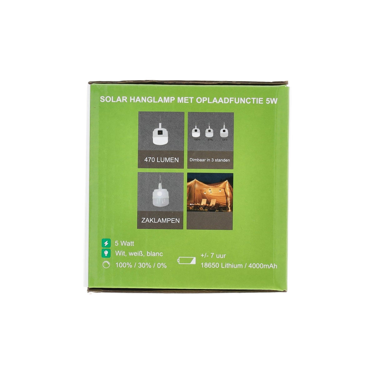 Lamp hang solar met functie 5W 470Lm Lamp hang solar met functie 5W 470Lm