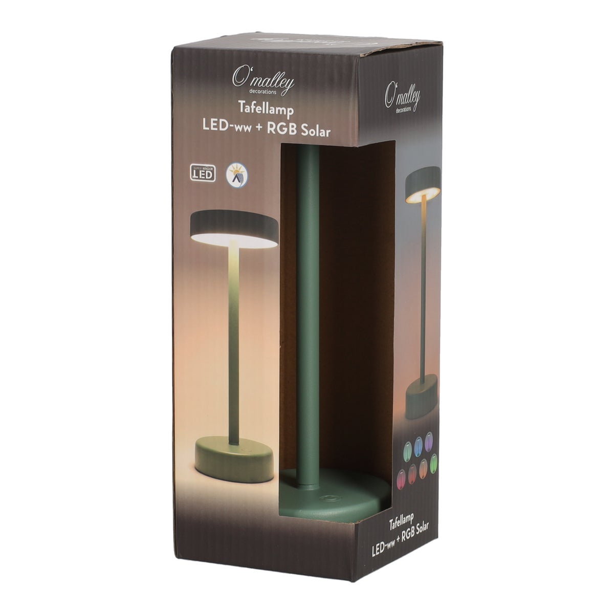 Tafellamp LED warm wit-regenboog solar groen Tafellamp LED warm wit-regenboog solar groen