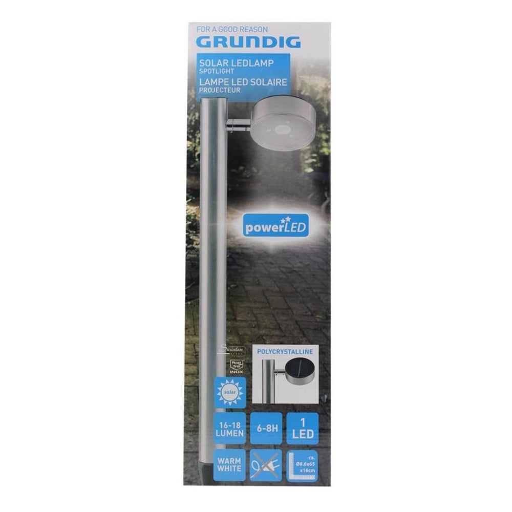 Lamp spot solar LED 65 cm RVS Grundig Lamp spot solar LED 65 cm RVS Grundig