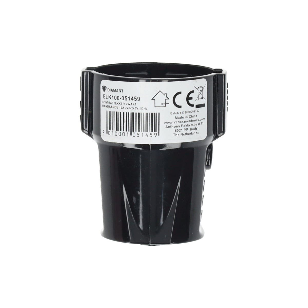 Contrastekker zwart RA 16A 230V Diamant Contrastekker zwart RA 16A 230V Diamant