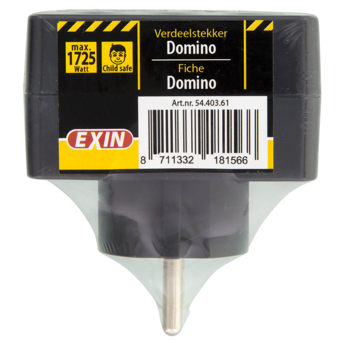 Stekker euro drieweg 2,5A zwart Stekker euro drieweg 2,5A zwart