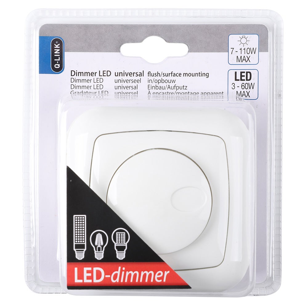 Dimmer inbouw / opbouw set LED 3-60W DWS Dimmer inbouw / opbouw set LED 3-60W DWS