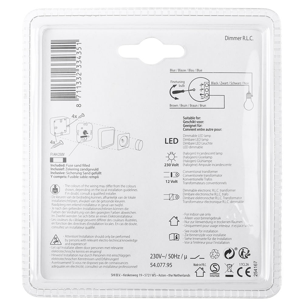 Dimmer inbouw / opbouw set LED 3-60W DWS Dimmer inbouw / opbouw set LED 3-60W DWS