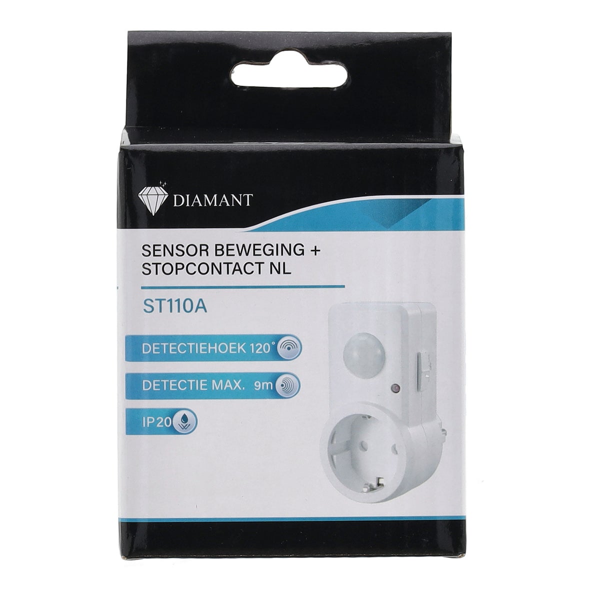 Bewegingssensor met stopcontact NL Diamant Bewegingssensor met stopcontact NL Diamant