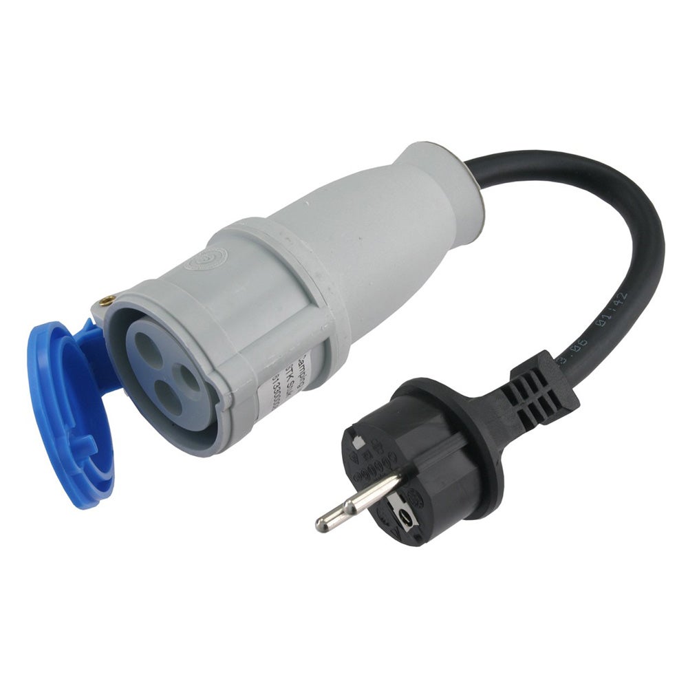 Verloopstekker camping 220V 2P-A blw Verloopstekker camping 220V 2P-A blw