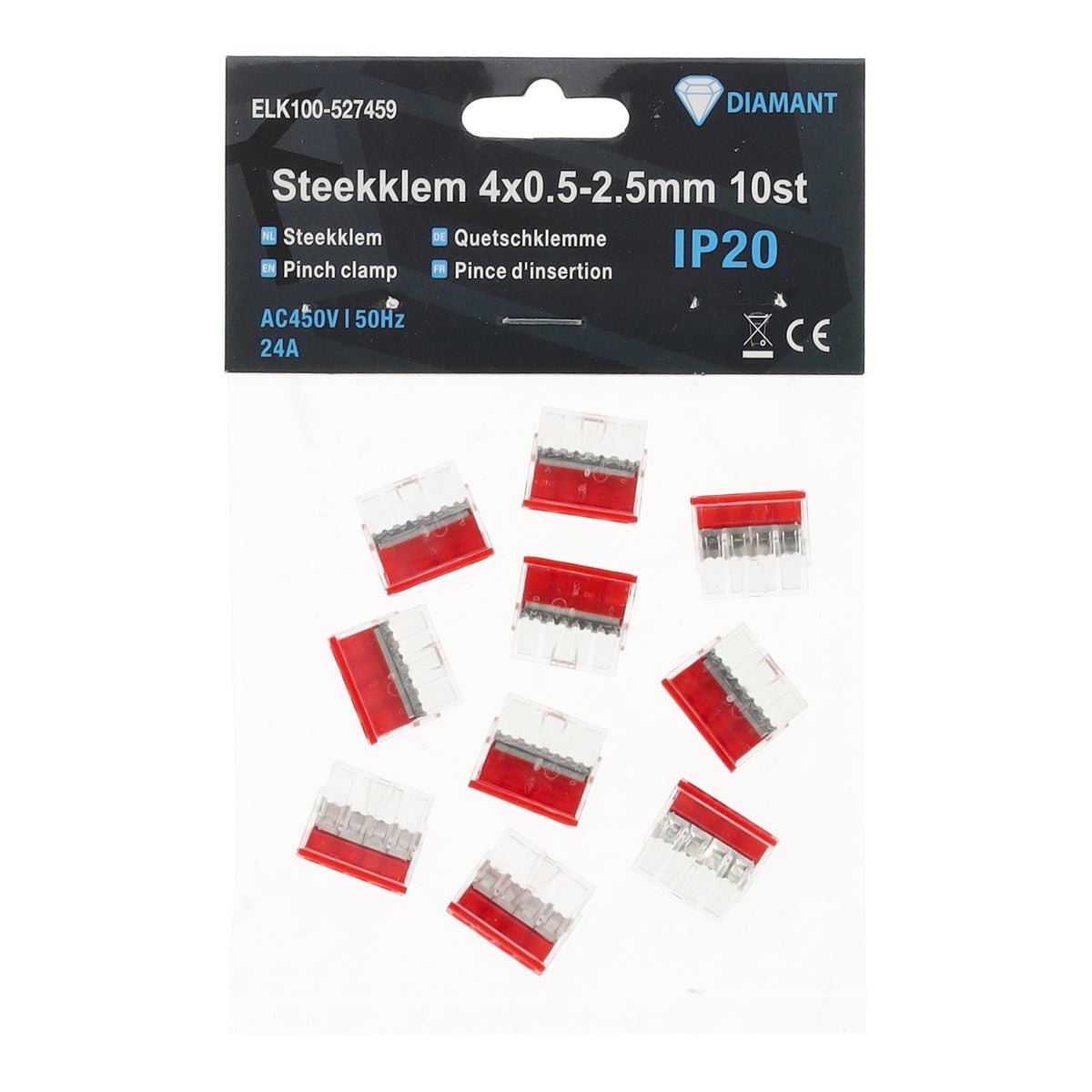 Steekklem 4x0.5-2.5mm 10st Steekklem 4x0.5-2.5mm 10st