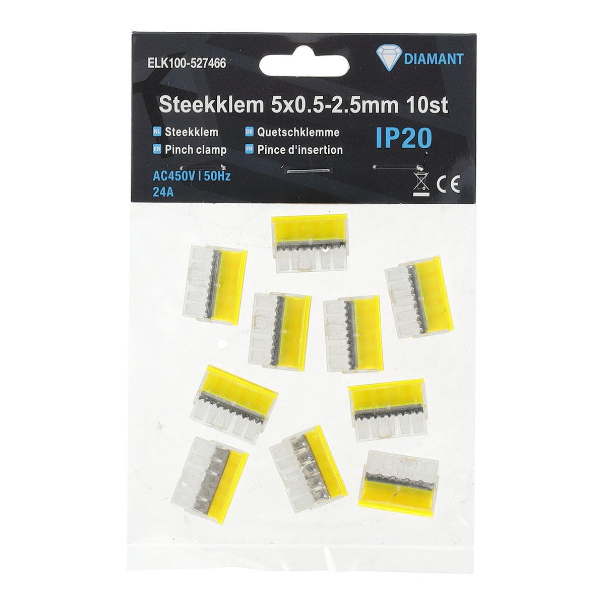 Steekklem 5x0.5-2.5mm 10st Steekklem 5x0.5-2.5mm 10st