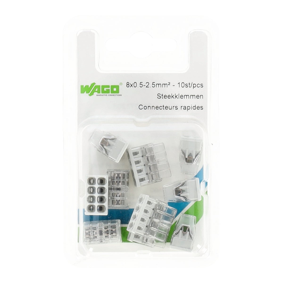 Steekklem 8 x 0,5-2,5 mm 10 stuks Wago Steekklem 8 x 0,5-2,5 mm 10 stuks Wago