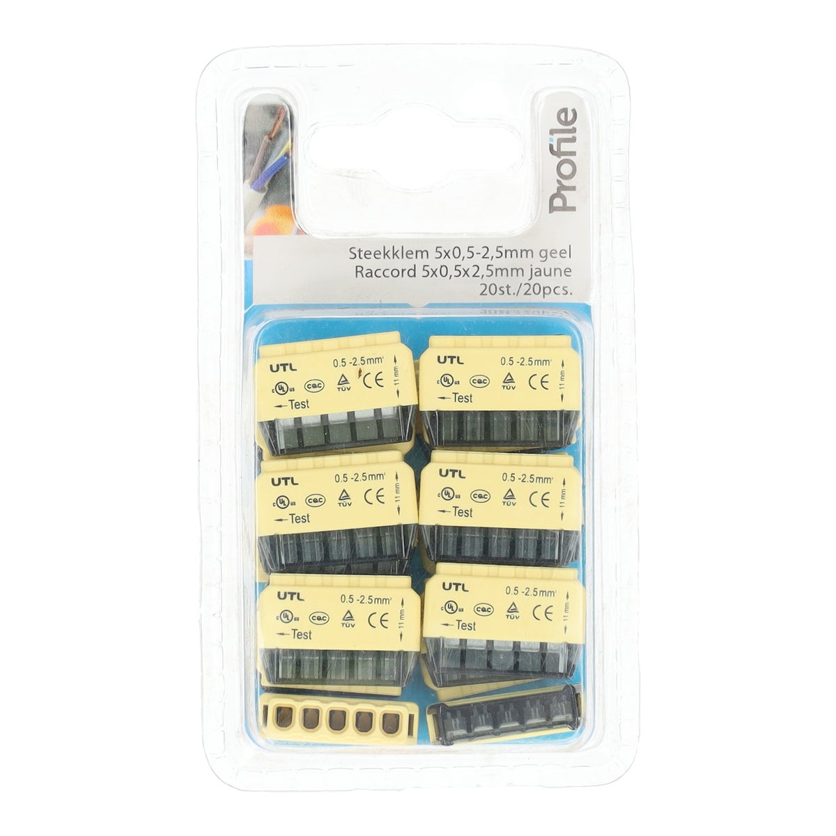 Lasklem 5-polig 0,5 x 2,5 mm 20 stuks Profile Lasklem 5-polig 0,5 x 2,5 mm 20 stuks Profile
