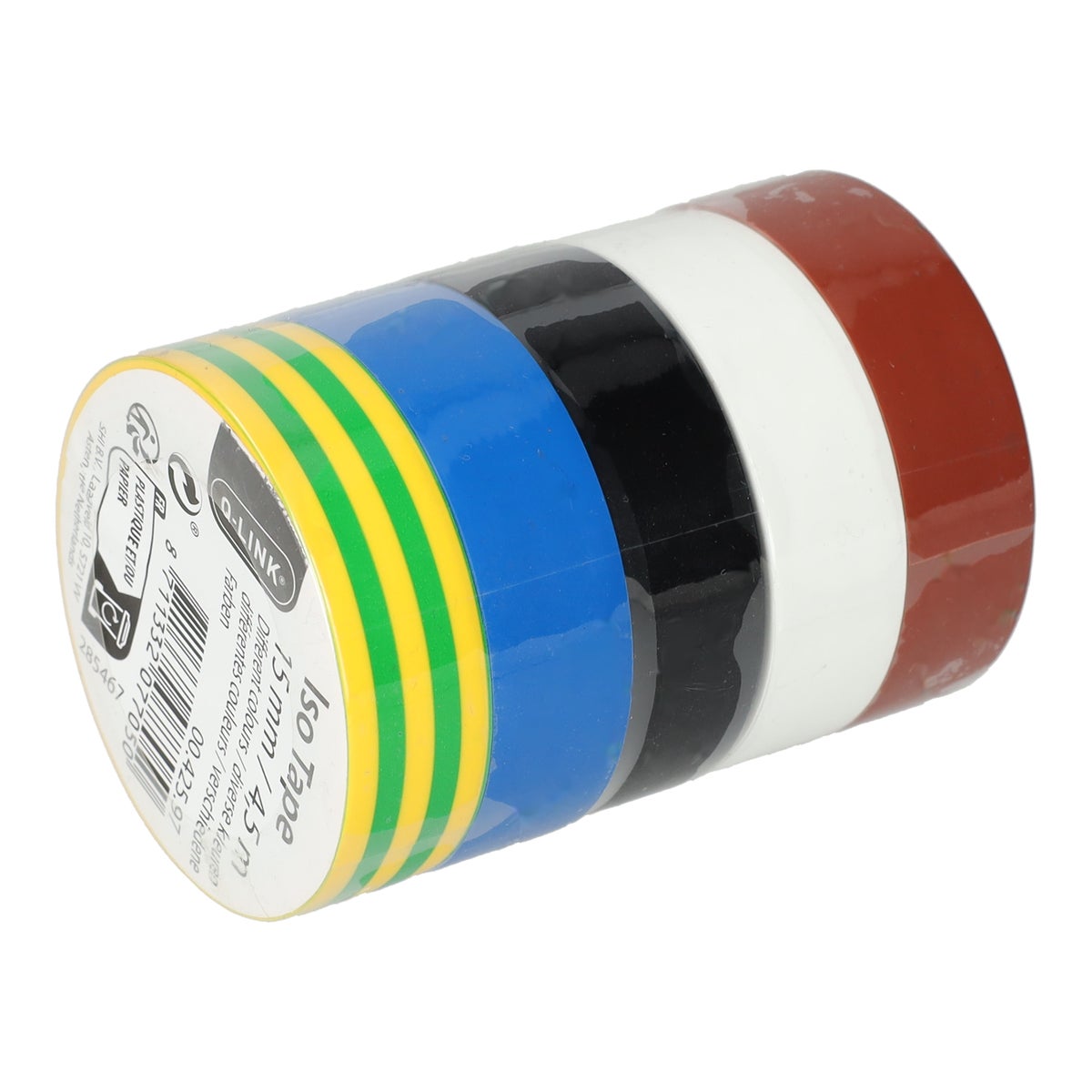 Isolatie tape 15 mm diverse kleuren 5 stuks Isolatie tape 15 mm diverse kleuren 5 stuks