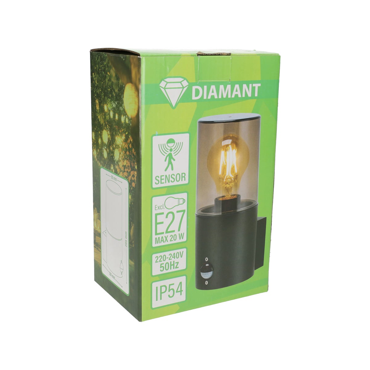 Wandlamp Solerino zwart met sensor Wandlamp Solerino zwart met sensor