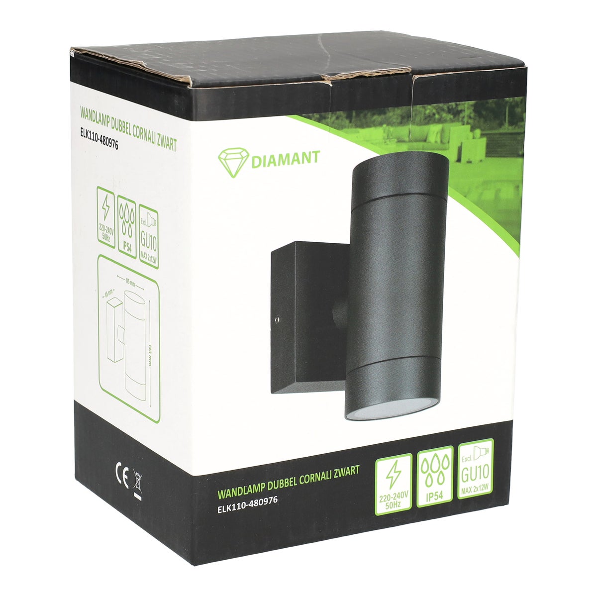 Wandlamp dubbel Cornali zwart Wandlamp dubbel Cornali zwart