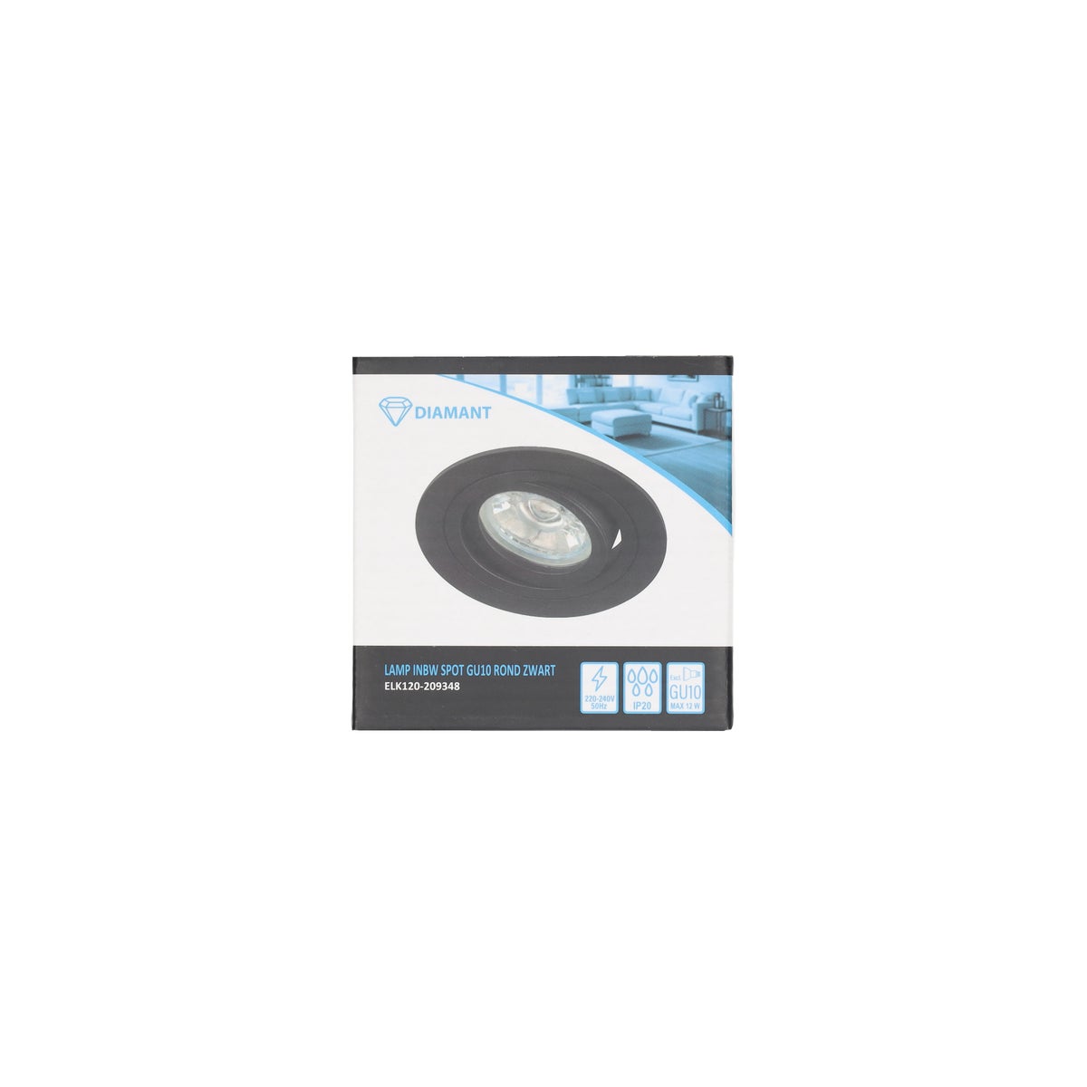 Lamp inbouw spot GU10 rond zwart Lamp inbouw spot GU10 rond zwart