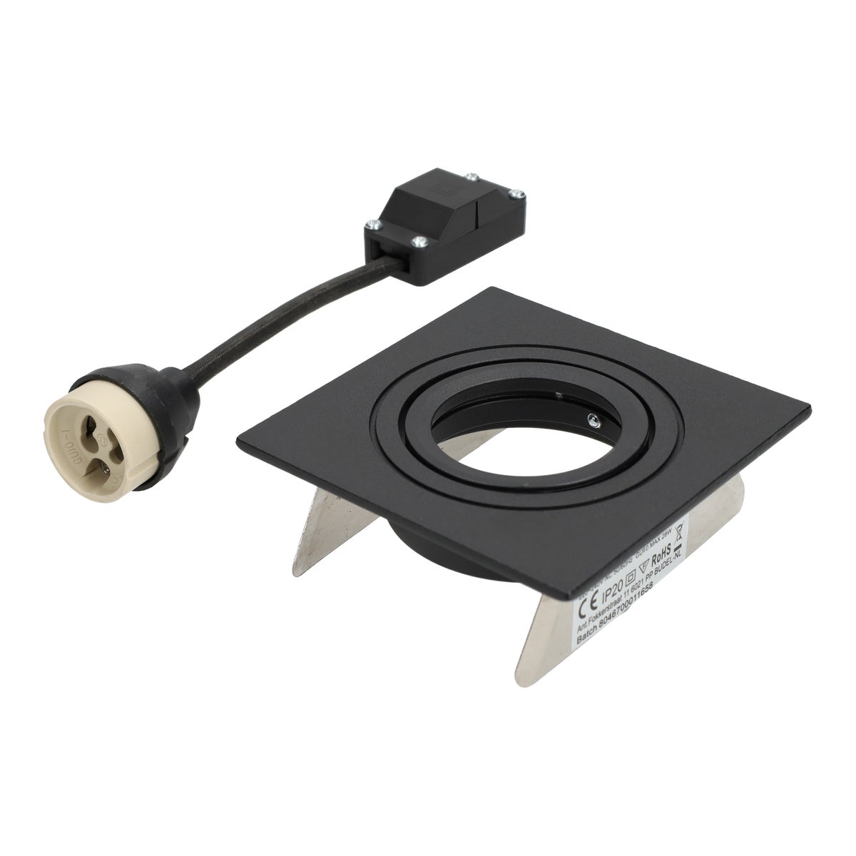 Lamp inbouw spot GU10 vierkant zwart Lamp inbouw spot GU10 vierkant zwart