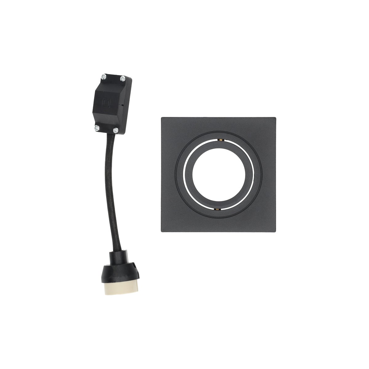 Lamp inbouw spot GU10 vierkant zwart Lamp inbouw spot GU10 vierkant zwart
