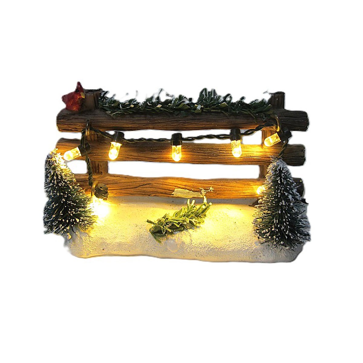 Kerstdorp hekwerk hout 9x4x6cm Kerstdorp hekwerk hout 9x4x6cm