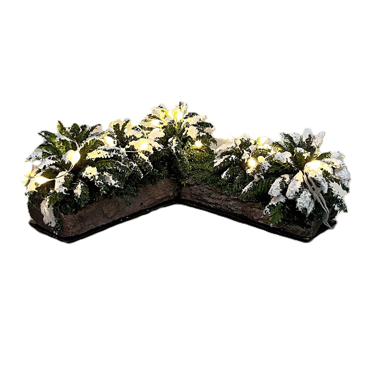 Kerstdorp bak met plant hoek 12x12x5cm Kerstdorp bak met plant hoek 12x12x5cm
