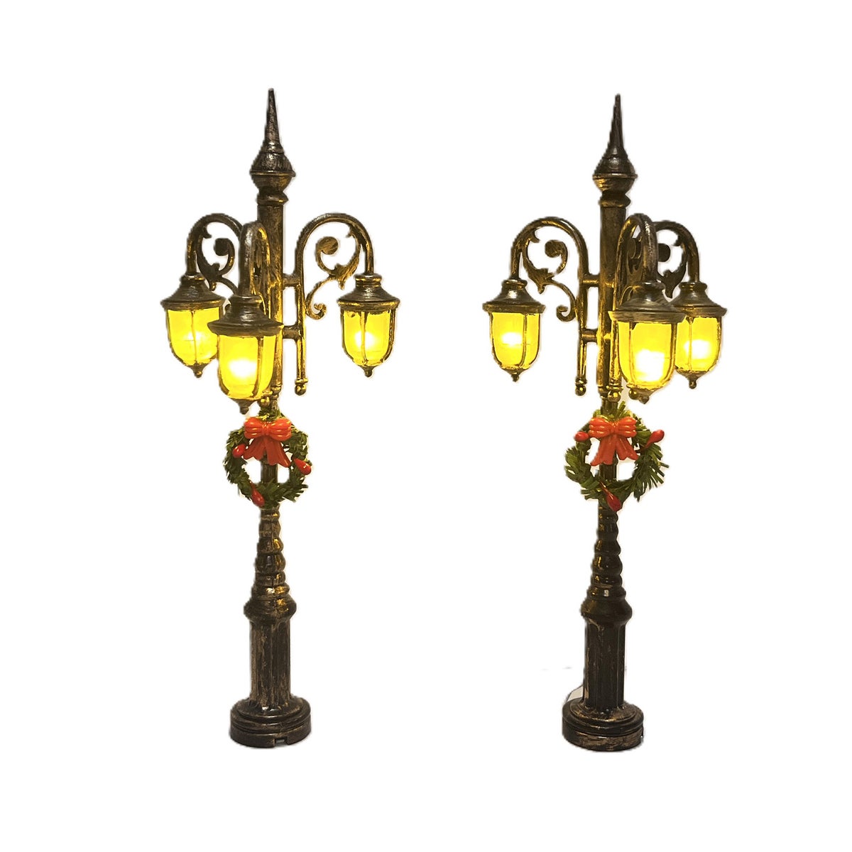 Zwarte lantaarn met krans 2st LED Zwarte lantaarn met krans 2st LED