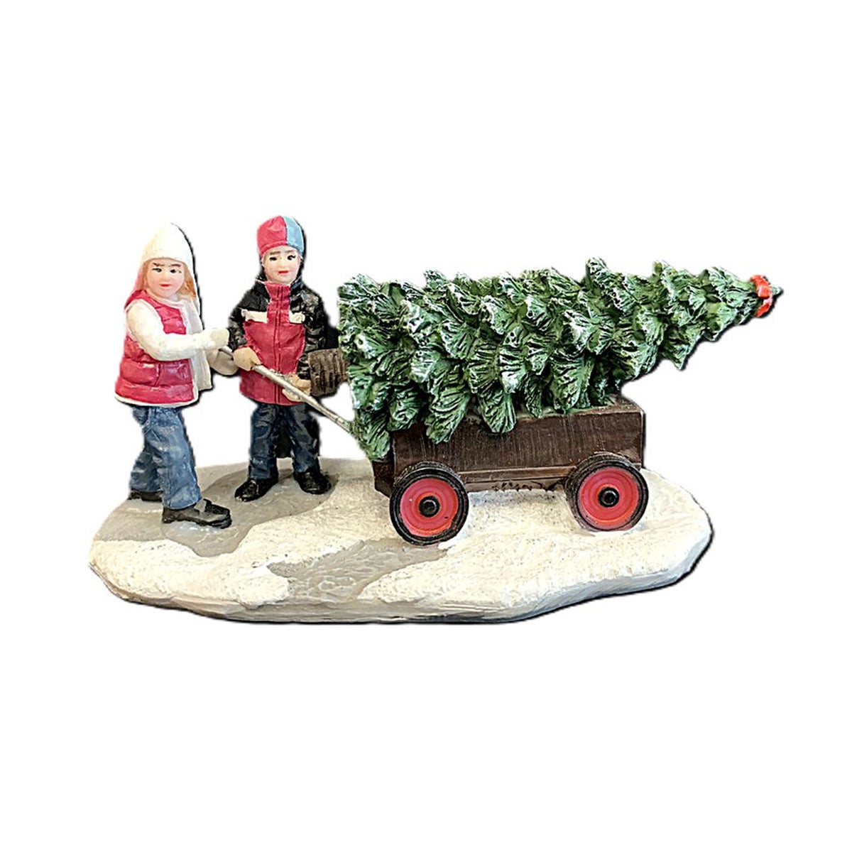 Kerstdorp kinderen met kerstboom Kerstdorp kinderen met kerstboom
