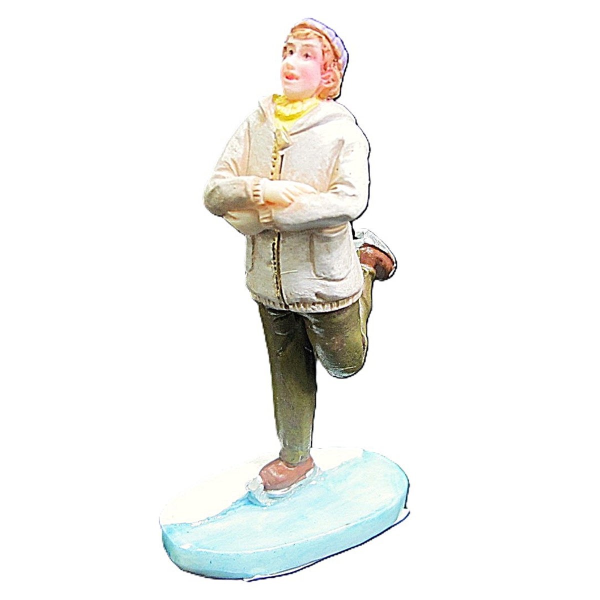 Kerstdorp schaatster beige Kerstdorp schaatster beige