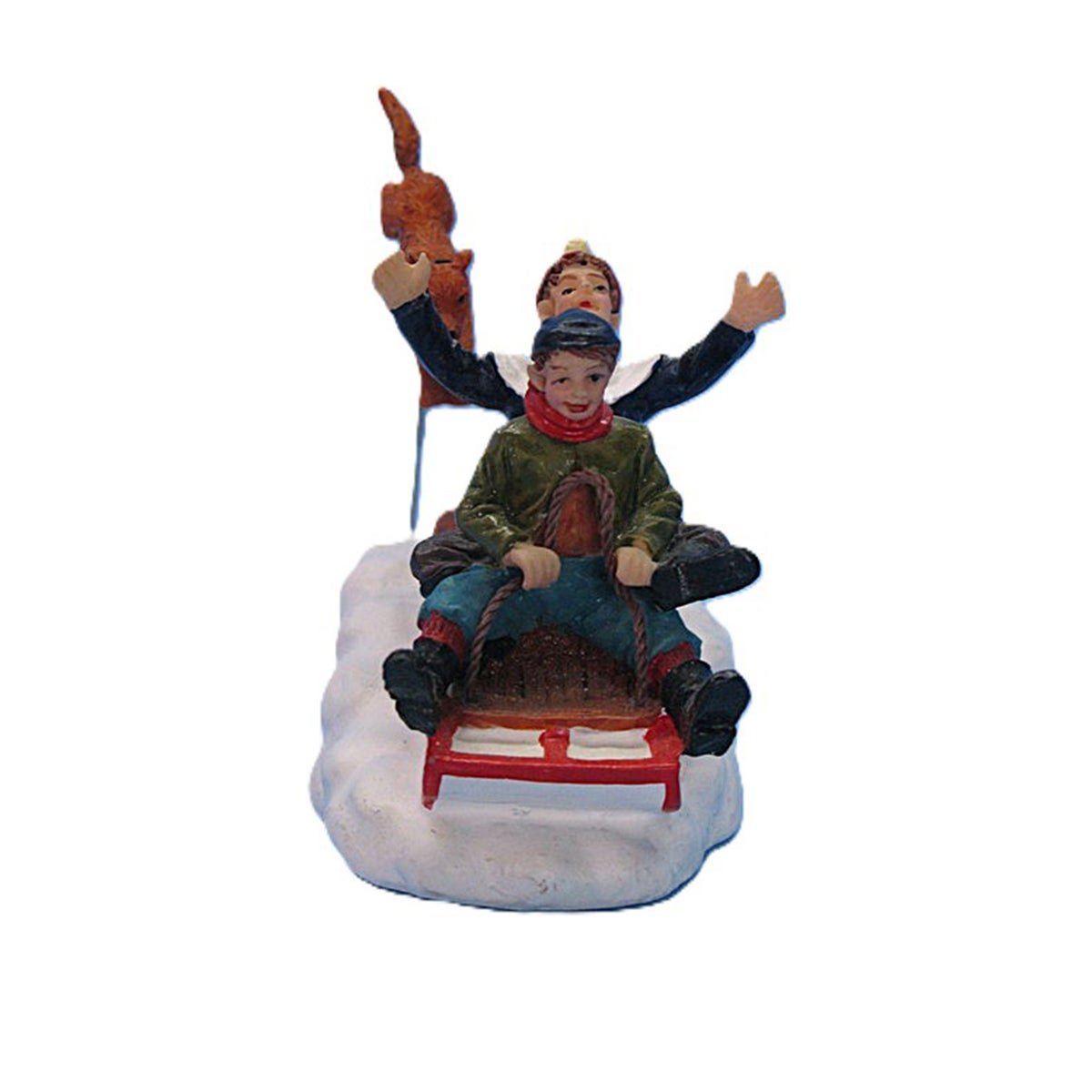 Kerstdorp kinderen op slee Kerstdorp kinderen op slee