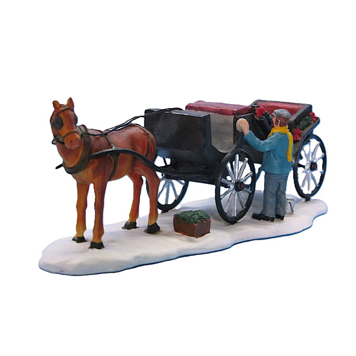 Kerstdorp koets paard 21x8x7cm Kerstdorp koets paard 21x8x7cm