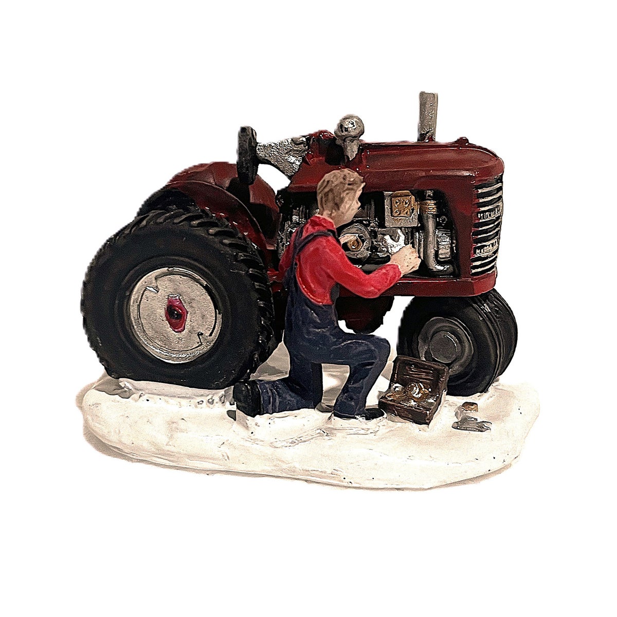 Kerstdorp tractor rood 9x5x6cm Kerstdorp tractor rood 9x5x6cm