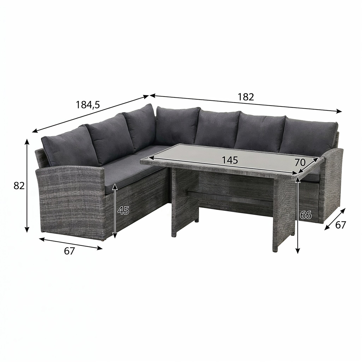 Loungeset Gracia willow grey met kussens Loungeset Gracia willow grey met kussens