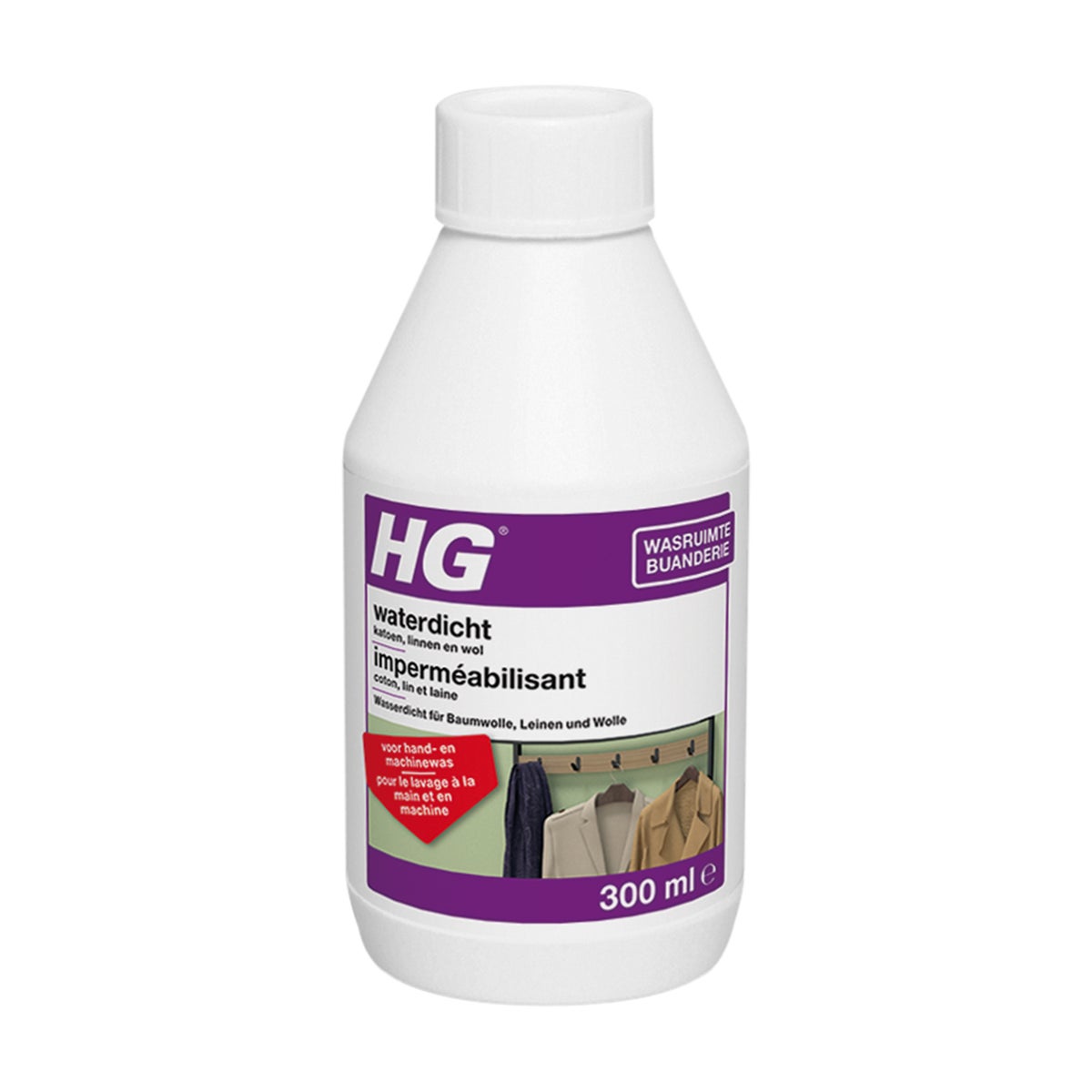 HG waterdicht voor katoen, linnen, wol en gemengde textielsoorten HG waterdicht voor katoen, linnen, wol en gemengde textielsoorten