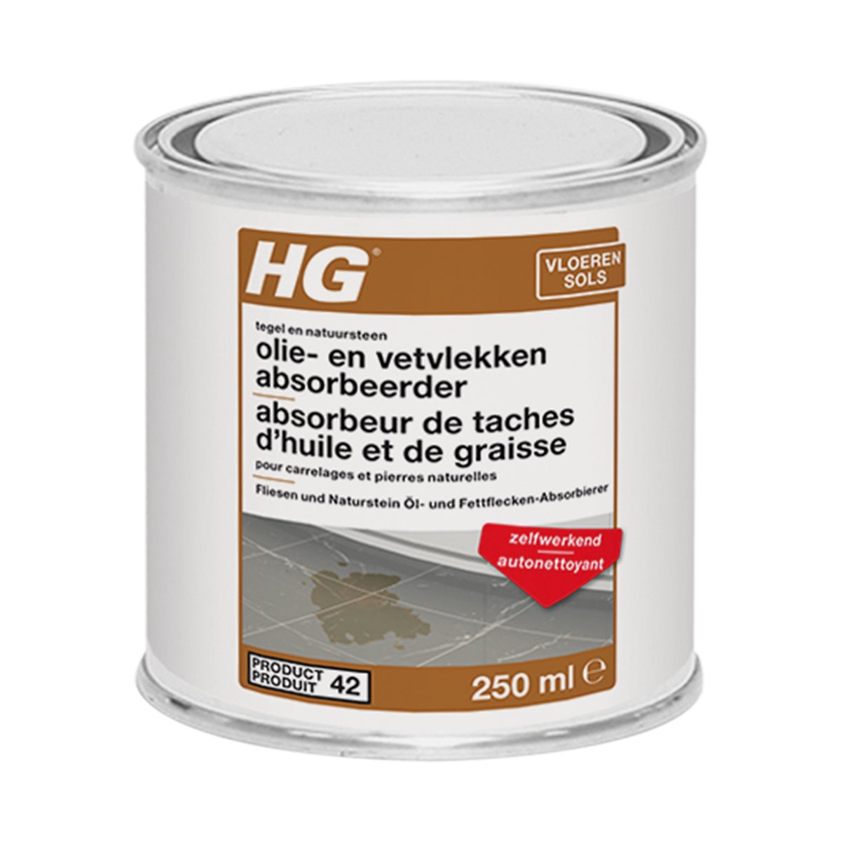 HG tegel- en natuursteen olie- en vetvlekken absorbeerder HG tegel- en natuursteen olie- en vetvlekken absorbeerder