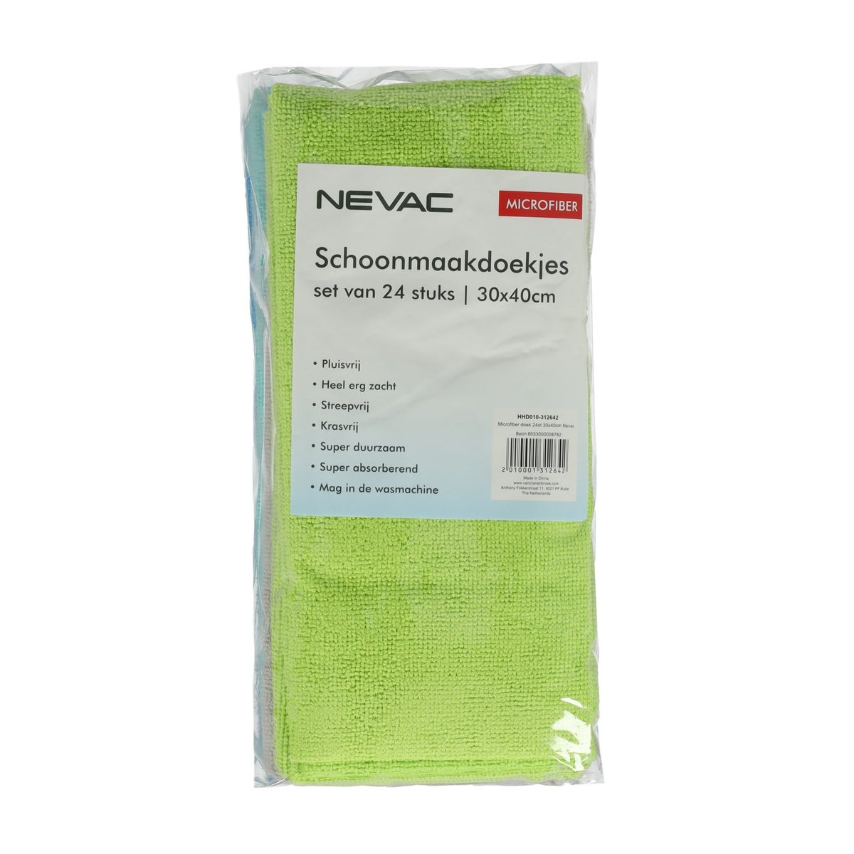 Microfiber doek 24st 30x40cm Nevac Microfiber doek 24st 30x40cm Nevac