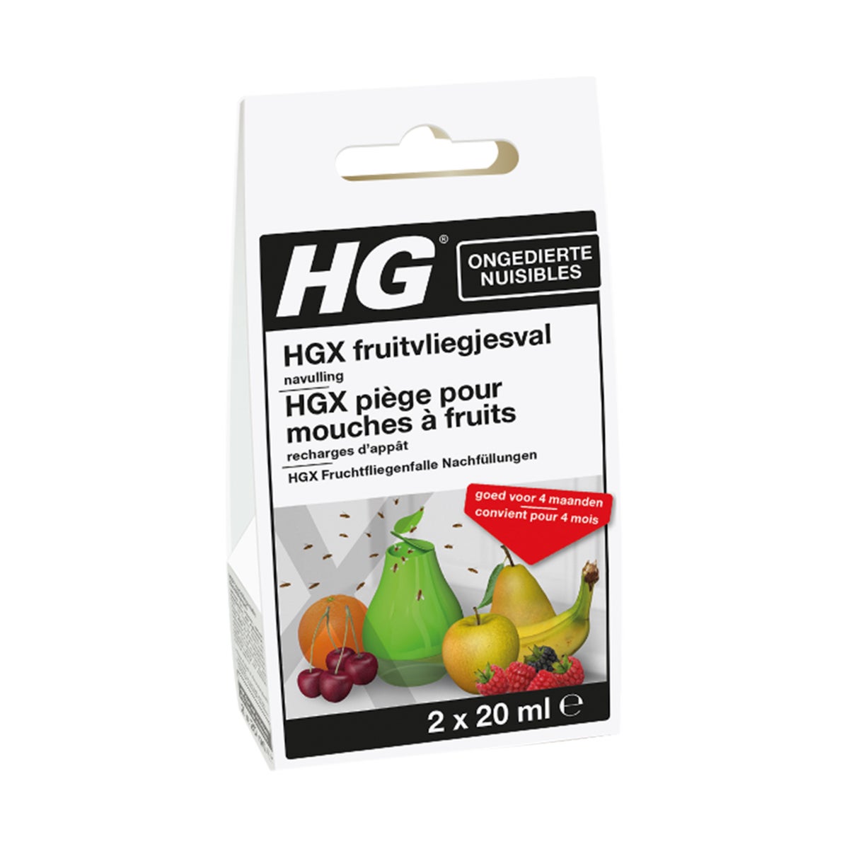 HGX fruitvliegjesval navulling 2 x 20 ml HGX fruitvliegjesval navulling 2 x 20 ml