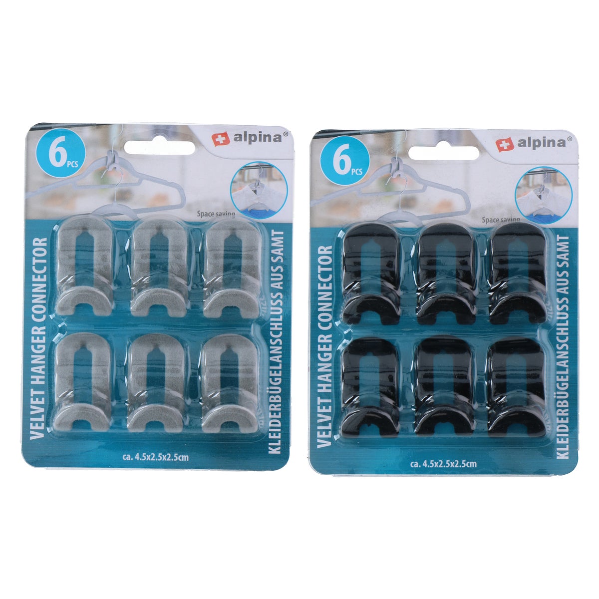 Fluwelen kleerhangerverbinder 6 stuks Fluwelen kleerhangerverbinder 6 stuks
