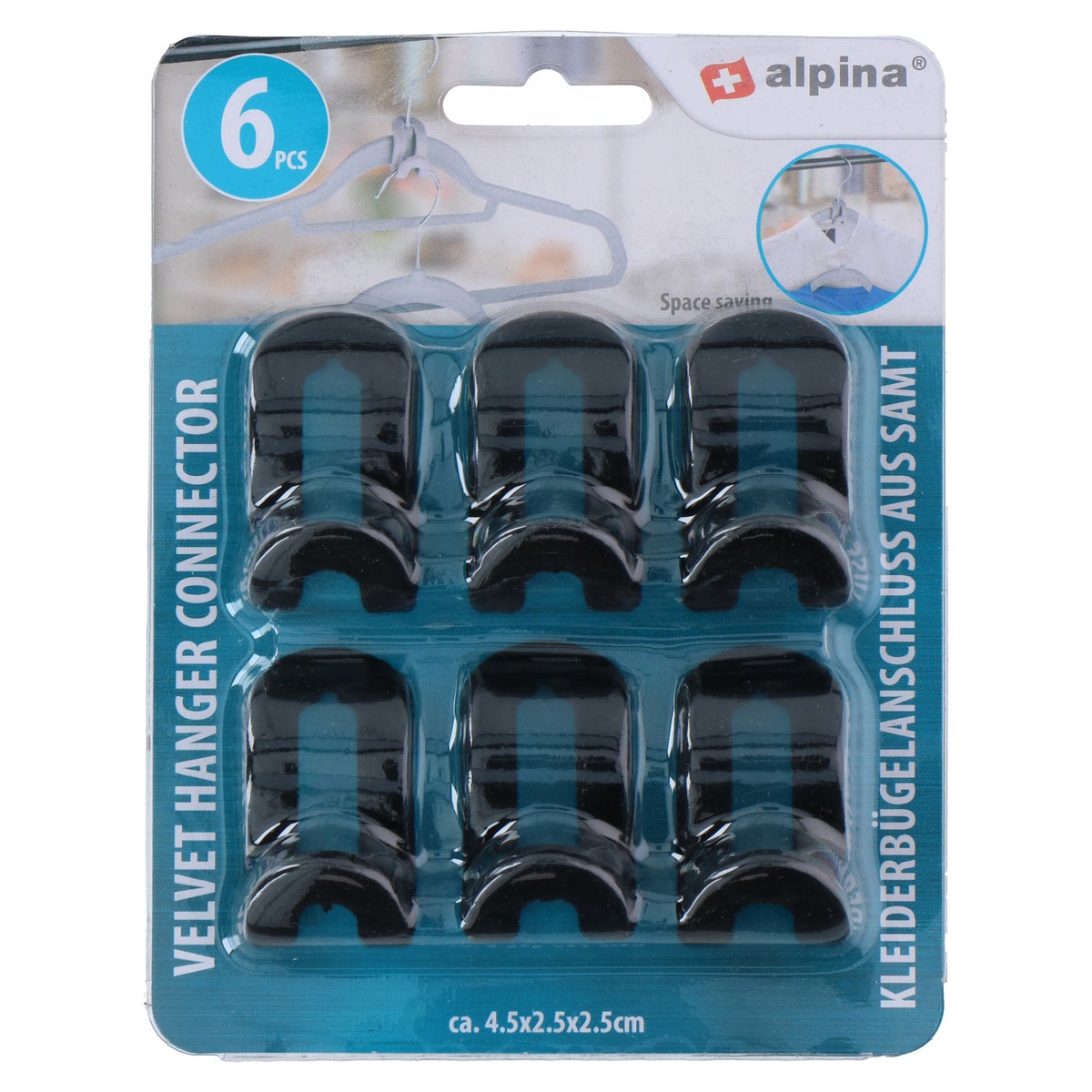 Fluwelen kleerhangerverbinder 6 stuks Fluwelen kleerhangerverbinder 6 stuks