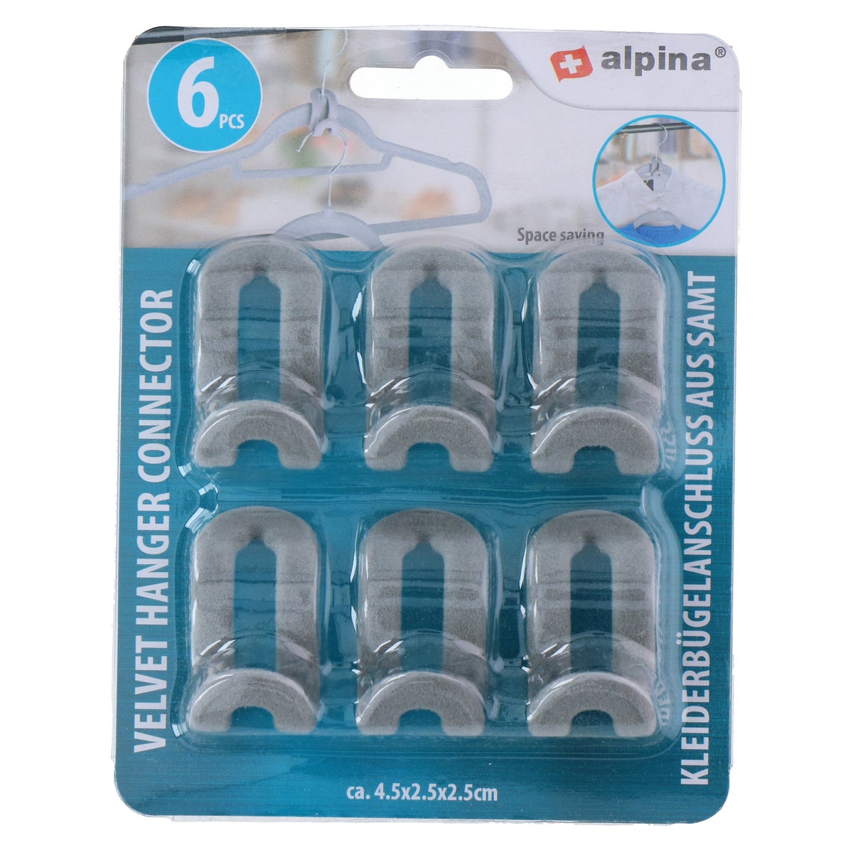 Fluwelen kleerhangerverbinder 6 stuks Fluwelen kleerhangerverbinder 6 stuks