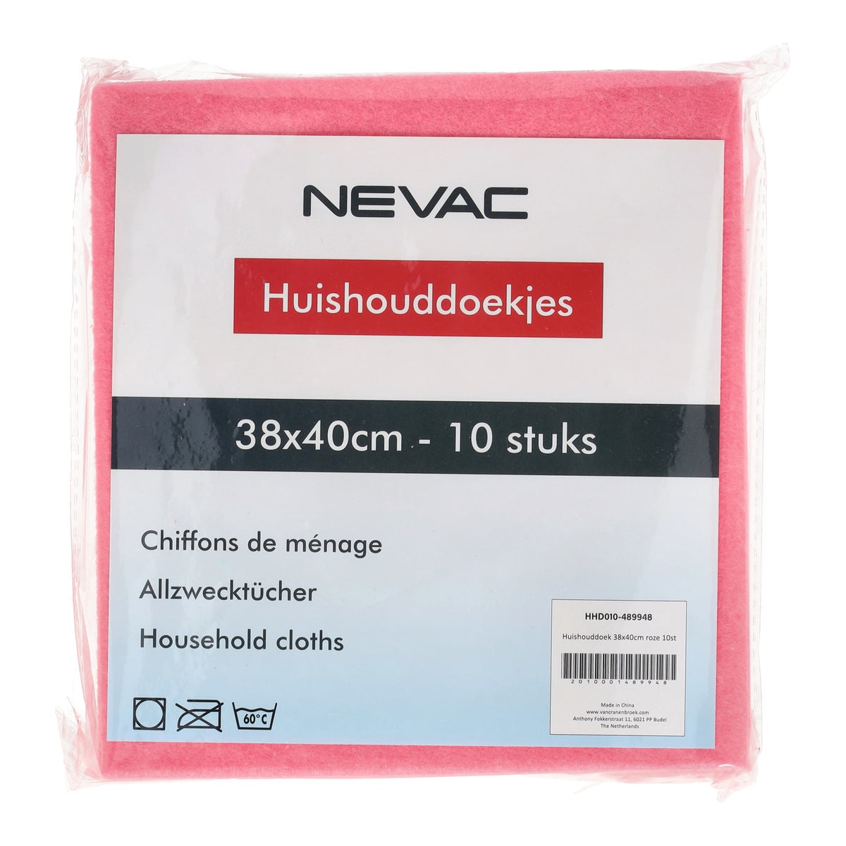 Huishouddoek 38 x 40 cm roze 10 stuks Huishouddoek 38 x 40 cm roze 10 stuks