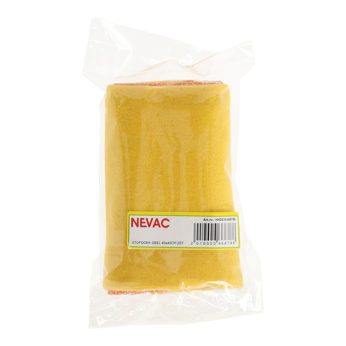 Stofdoek geel 40x40cm 2st Nevac Stofdoek geel 40x40cm 2st Nevac
