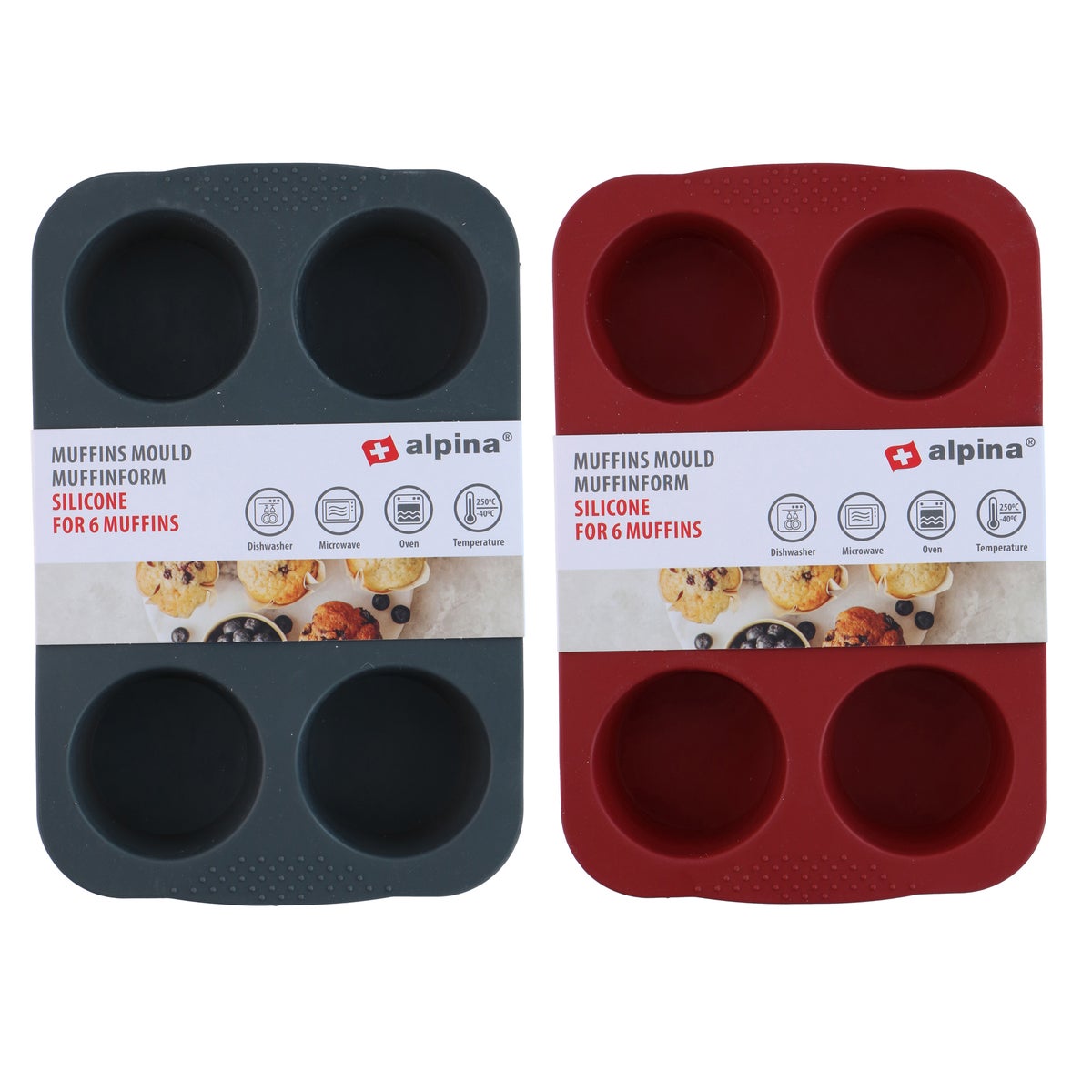 Muffinvorm 26,5 x 17,3 x 4 cm - Alpina Muffinvorm 26,5 x 17,3 x 4 cm - Alpina