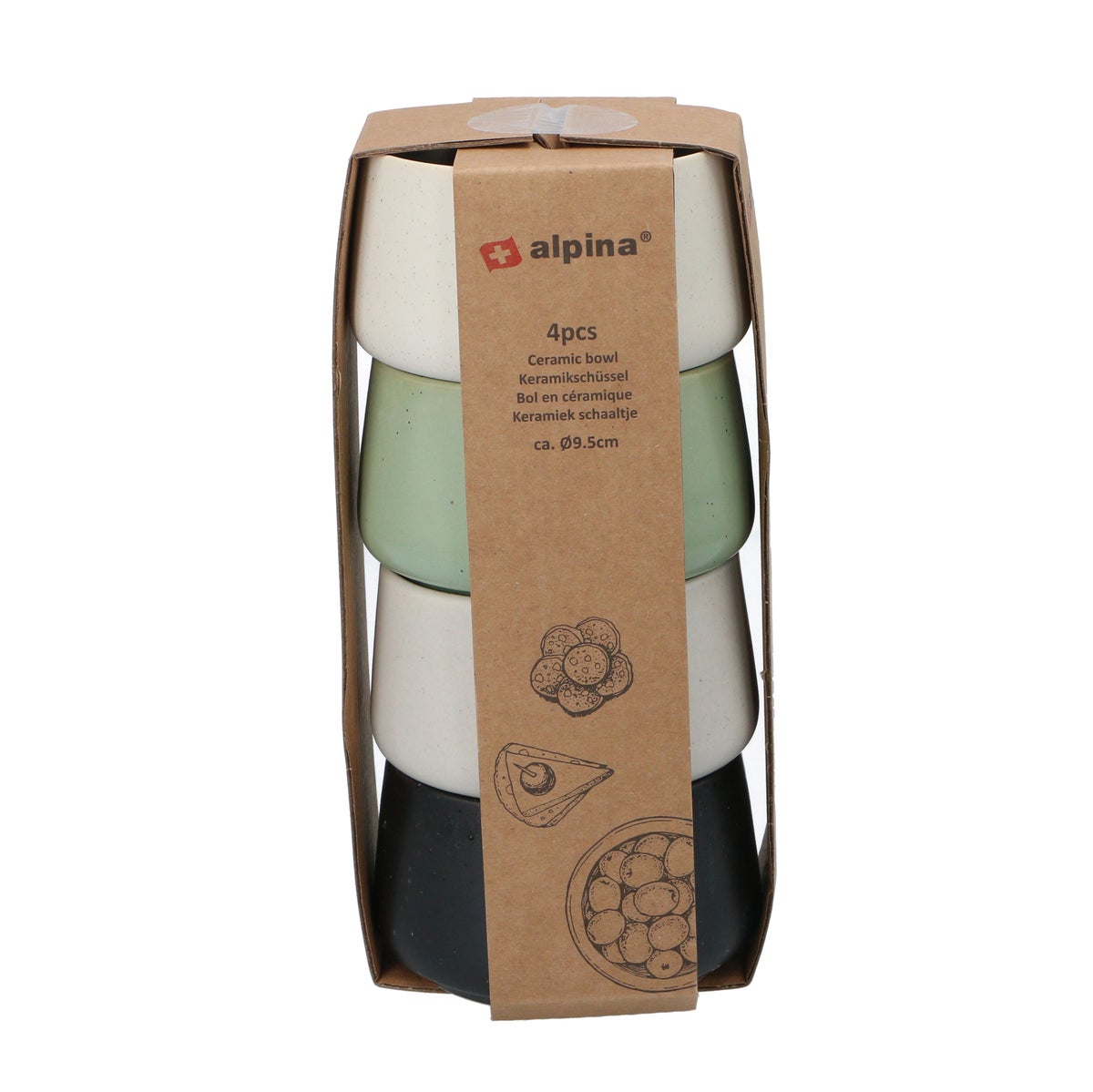 Kom keram D9,5cm 4st Alpina Kom keram D9,5cm 4st Alpina