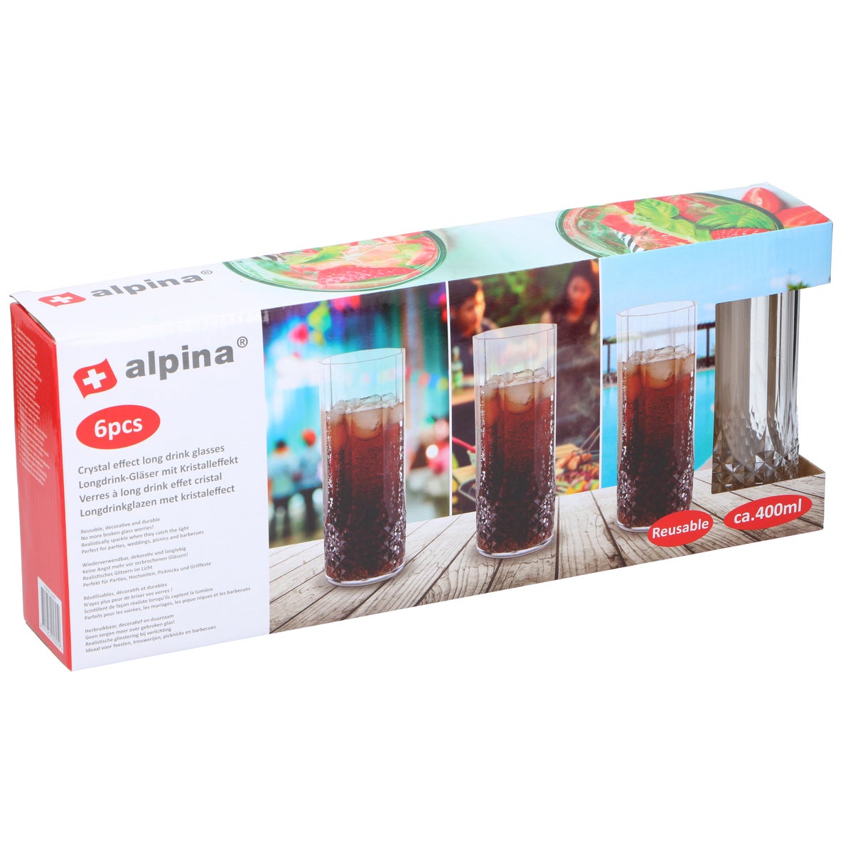 Glas longdrink 400 ml 6 stuks Glas longdrink 400 ml 6 stuks