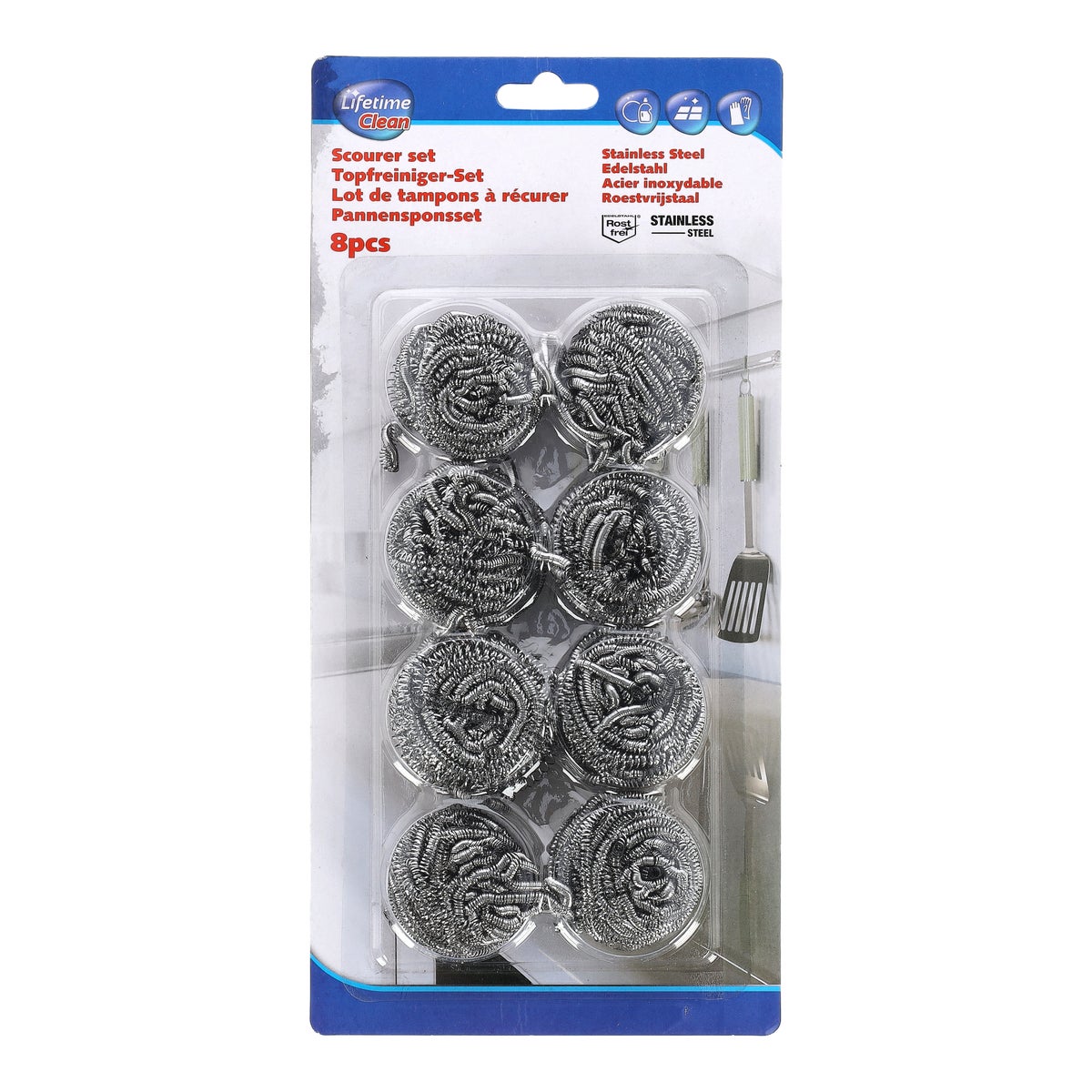 Pannensponsset 8 stuks RVS Lifetime Pannensponsset 8 stuks RVS Lifetime